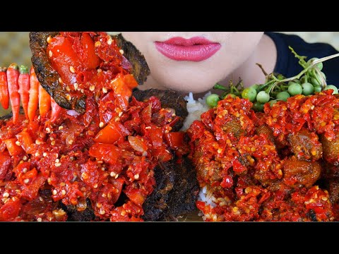 ASMR DAGING GORENG SAMBEL PECAK DAN LEHER AYAM MERCON | EATING SOUNDS