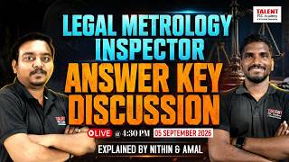 🔥LEGAL METROLOGY | ANSWER KEY DISCUSSION 🔥| NITHIN & AMAL | LIVE | Talent PSC