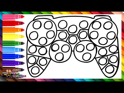 Draw and Color a Video Game Controller POP IT 🎮🔴🟠🟡🟢🔵🟣🌈 Drawings for Kids