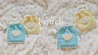 Crochet Shell Pouch🌊 Hướng dẫn móc túi dây rút vỏ sò đựng đồ makeup/skincare xinh xinh🌊 Vyvascrochet