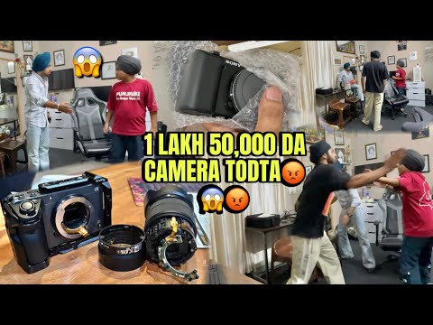 1 LAKH 50,000 DA CAMERA TOD TA😡PRANK WITH BROTHERS GUSSA CHAD GYA HARSH NU😱PRANK GONE WRONG