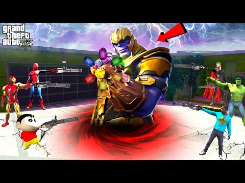 GTA 5 | SHINCHAN saved DORAEMON FRANKLIN VENOM Survive & Fight THANOS IN GTA 5