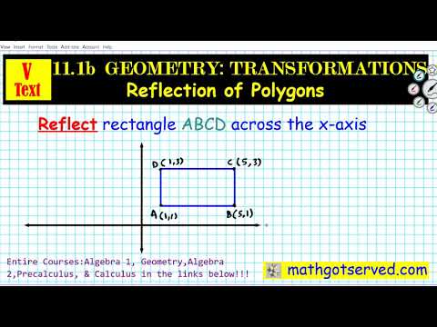 11.1 b Geometry Transformations Reflections across...