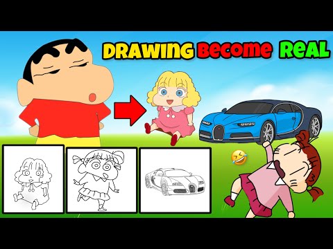 Shinchan's Drawing Become Real 😱 | 😂 Funny Game GTA 5