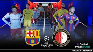 Barcelona vs Feyenoord ● Champions League 2026/27 ● Gameplay Pes 2021