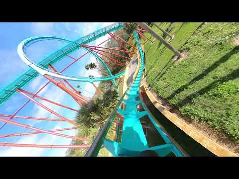 KUMBA - REVERSE View POV - Busch Gardens Tampa Roller Coaster