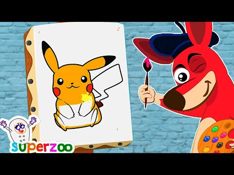 Pintura de Color Pikachu | Aprende a dibujar y pintar a Pikachu con ayuda del equipo Superzoo