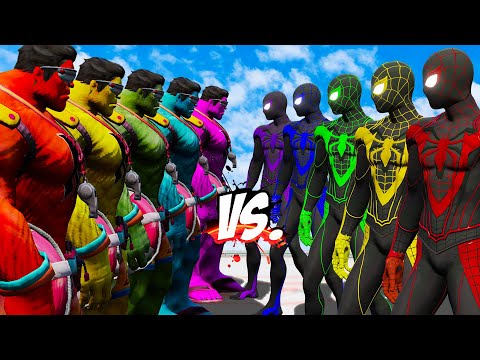 TEAM HULK SEASIDE COLOR vs SPIDER-MAN MILES MORALES – Rivals Face Off! Who Will Win?