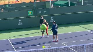 Aryna Sabalenka Warming Up at the BNP Paribas Open 2023