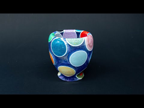 Woodturning - Blue Golf Ball Cup