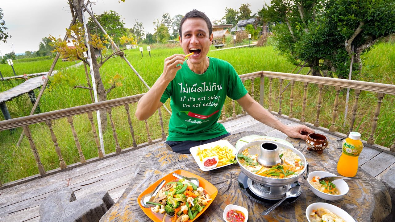 We Stayed in a Rice Paddy Hotel! - Breakfast + Dinosaur Footprints Kalasin, Thailand - Mark Abroad
