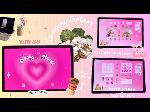 Samsung Tab S9 | Customization 🎀 | One UI 7 Update | ✨ pink aesthetic theme🌷