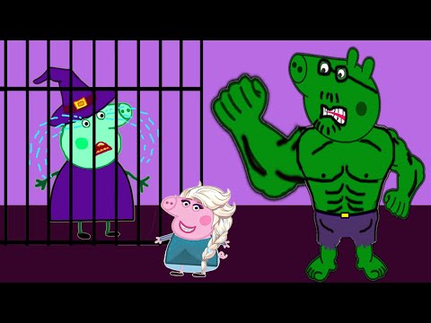 Peppa pig Elsa Crying in Prison kidneping Witch vs Hulk - Peppa Pig English Character New Parody