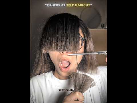 Others Self Haircuts Vs These 🤫 💇‍♀️ #trending #edit #troll #trollface