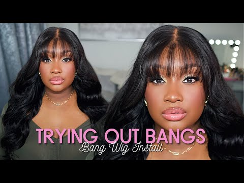 🔥2025 NEW HAIR! 7*5 LACE BANG WIG FLUFFY LOOSE WAVE BEGINNER FRIENDLY GLUELESS INSTALL ft KlaiyiHair