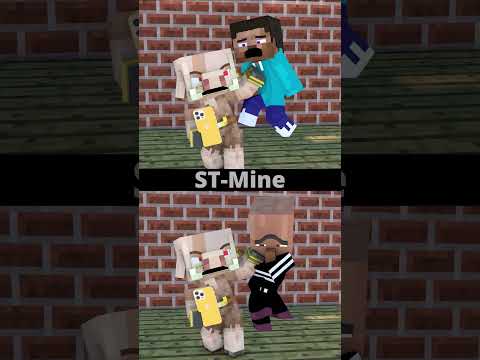 School story. Baby Steve VS Bad Villager. #shorts