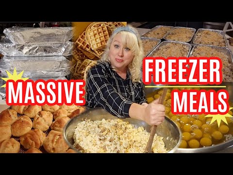 How to Cook 40 MASSIVE FREEZER MEALS Before BABY! Large Family Meals for MEGA BREAKFAST RECIPES!