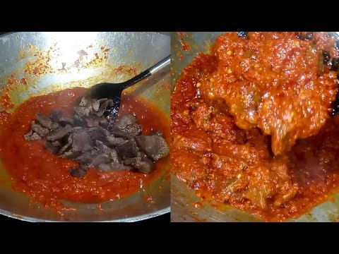 Sambal Daging Guna Cili Kering Pedas Masam Manis