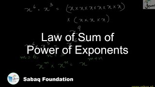 Law of Sum of Power of Exponents