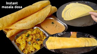 ना दही,ना Eno,ना सोडा,बिना खमीर की टेंशन फटाफट बनेगा Super Crispy Masala Dosa By Pinkyskitchen