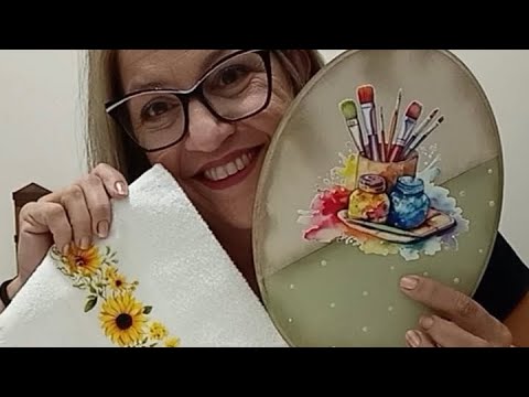 DIY Quadro em mdf e toalha de lavado decorada ! Usei transfer ! Como fazer ! Aula ao vivo