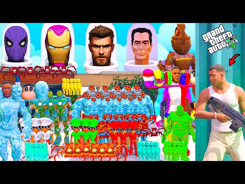 Shinchan & Franklin Playing Chupan Chupai With AVENGERS Family & HULK Family in GTA 5 !