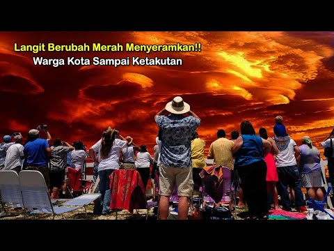 Warga Ketakutan! Langit Tiba-Tiba Berubah Merah Menyeramkan! Pertanda Apa?