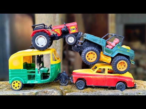 Mini tractor trolley and auto rickshaw parking to another place | Arjun novo tractor | gadi video