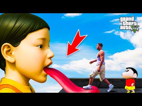 Franklin Goes Inside Squid Game Giant Doll Body To Save Shinchan in Gta 5
