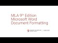 MLA Formatting and Document Setup