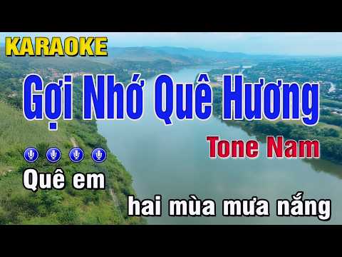 Gợi Nhớ Quê Hương Karaoke Tone Nam (Am) Trung Hiếu Karaoke