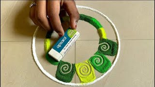 Very Easy Rangoli New Year Rangoli 2024 Simple Small Rangoli Kolam #rangoli #muggulu #newyear #kolam