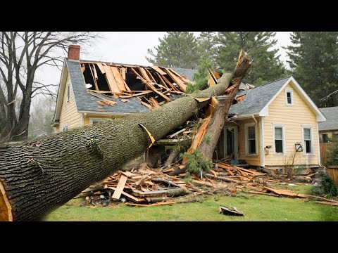 Dangerous Idiots Cutting Tree Fails Skill With Chainsaw, Tree Falling on Houses Compilation 2024 #5