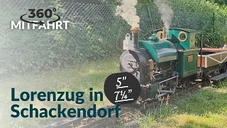 360° Mitfahrt auf einem Lorenzug über die Gartenbahnanlage des DBC-Holstein in Schackendorf