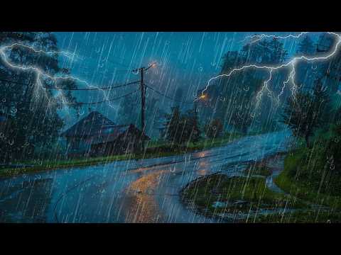 Sonidos lluvia y truenos en bosque ⚡ Ruido blanco relajante para dormir profundamente y estudiar