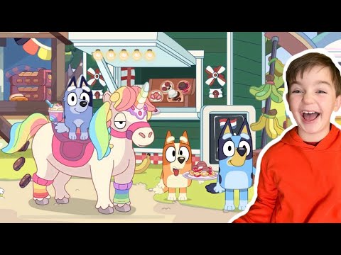 BLUEY Let`s play MARKETS | Stop the Pooping Unicorn | Gameplay with Ima