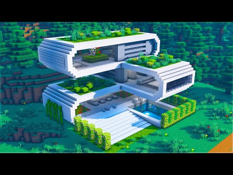 Minecraft Moderne Villa bauen 1.20 Tutorial - Modernes Haus bauen in Minecraft Survival Tutorial