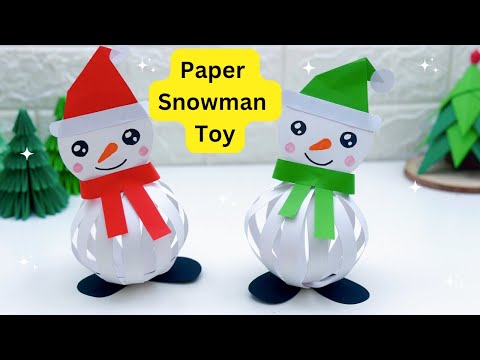 How To Make Easy Paper Moving Snowman For Kids / Nursery Craft Ideas / Paper Craft Easy/ KIDS crafts