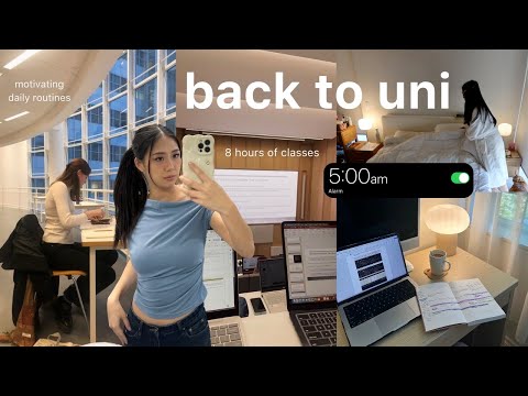 UNI VLOG 💻 5AM morning, studying at the library, classes, self care night routine, grocery shopping