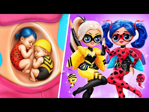 ¡Ladybug y Chloe Bourgeois Creciendo! Manualidades de MIRACULOUS para Muñecas LOL