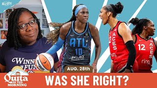 🚨👀Rhyne Howard calls out fans for A'ja MVP chat, Aces move to #2 | Quita in the Morning