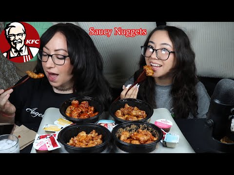 TRYING THE NEW KFC SAUCY NUGGETS MUKBANG