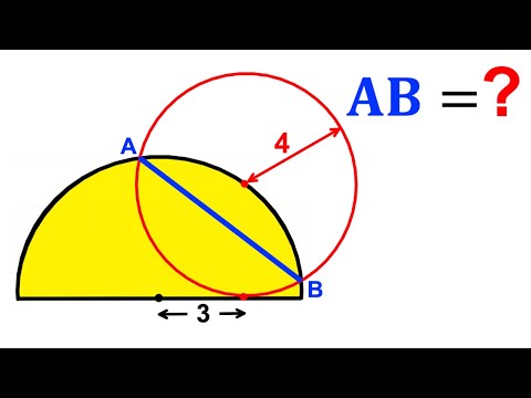 Can you find the chord AB length? | (Radius) | #math #maths | #geometry