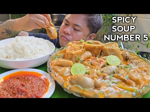 SPICY SOUP NUMBER 5 | BULALO | BAT & BALLS | BALAT NG BAKA | OUTDOOR COOKING | MUKBANG PHILIPPINES