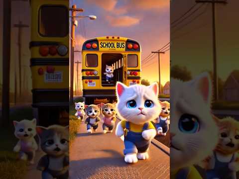 😱🚌Kitten meets mutated monster on school bus!🐱💥 #ai #story #catshorts#aicat#funnymeow8#funnymeow