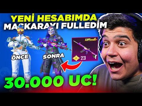 YENİ PUBG MOBILE HESABIMA MASKARA SETİNİ FULLEDİM!! (30.000 UC) | PUBG Mobile