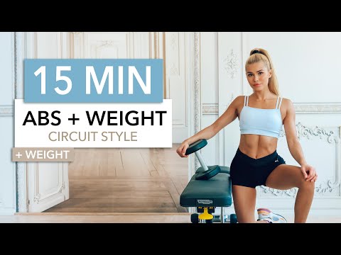 15 MIN ABS + WEIGHT, Circuit Style, Weight Lifting inspired, for extra strong abs - Pamela Reif