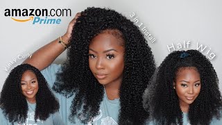 Amazon Prime Wig | 3-in-1 Flip Over Half Wig (Natural Hair Leave Out Install) | Unice