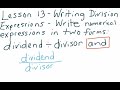 Understanding Division Expressions and Models