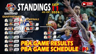 Basketball Scoreboard | PBA Standing today 2024 Sep 11 | PBA Schedule today Sep 12 | PBA Highlights